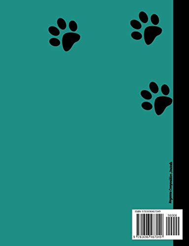 Vet Tech Loading Composition Notebook: 100 pages college ruled - Blue with paw prints cover - class note taking book for primary school and college