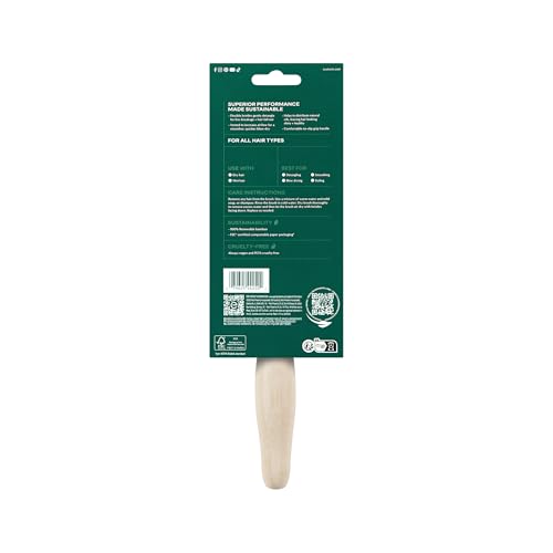 EcoTools Smoothing Detangler Hairbrush, Brush For Wet Or Dry Hair, Pain-Free Detangling, Style & Smooth Hair, Heat Resistant Brush, Renewable Bamboo & Flexible Bristles, Vegan & Cruelty-Free, 1 Count