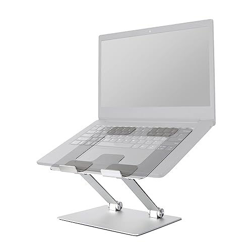 Amazon Basics Ergonomic and Foldable Laptop Stand for Desk, Adjustable Riser, Fits all Laptops and Notebooks up to 17.3 Inch, 10 x 8.7 x 6 in, Silver