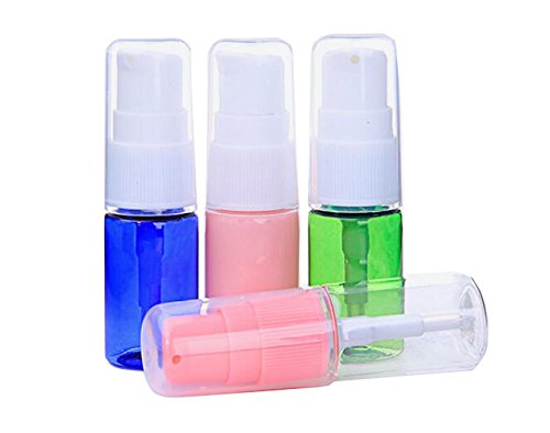 erioctry 10ML Portable Empty Refillable Bottle Cream Shampoo Lotion Treatment Pump Bottle with Cap Travel Bottles Toiletries Liquid Container for Cosmetic Make-up Pack of 6 (Transparent)