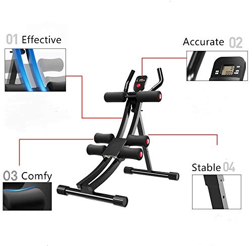 Fitlaya Fitness Core & Abdominal Trainers AB Workout Machine Home Gym Strength Training Ab Cruncher Foldable Fitness Equipment (red01)