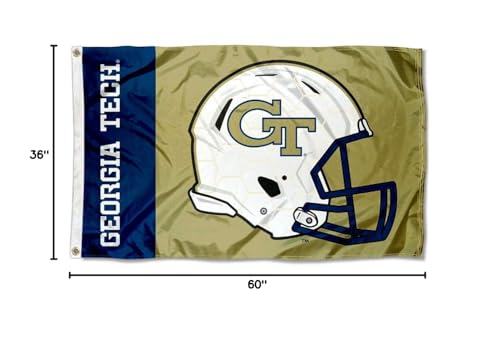 College Flags & Banners Co. Georgia Tech Yellow Jackets Football Helmet Flag