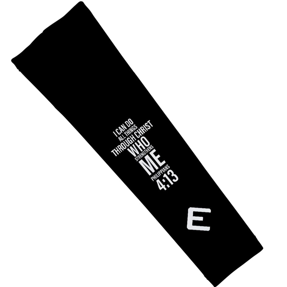 Elite Athletic Gear Religous Compression Arm Sleeves - Youth & Adult Sizes - Sports & Fitness - Sold Individually (Philippians 4:13 Cross, YOUTH)
