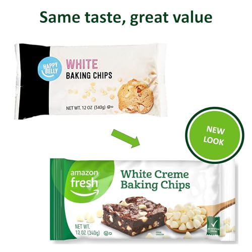 Amazon Fresh, White Creme Baking Chips, 12 Oz (Previously Happy Belly, Packaging May Vary)