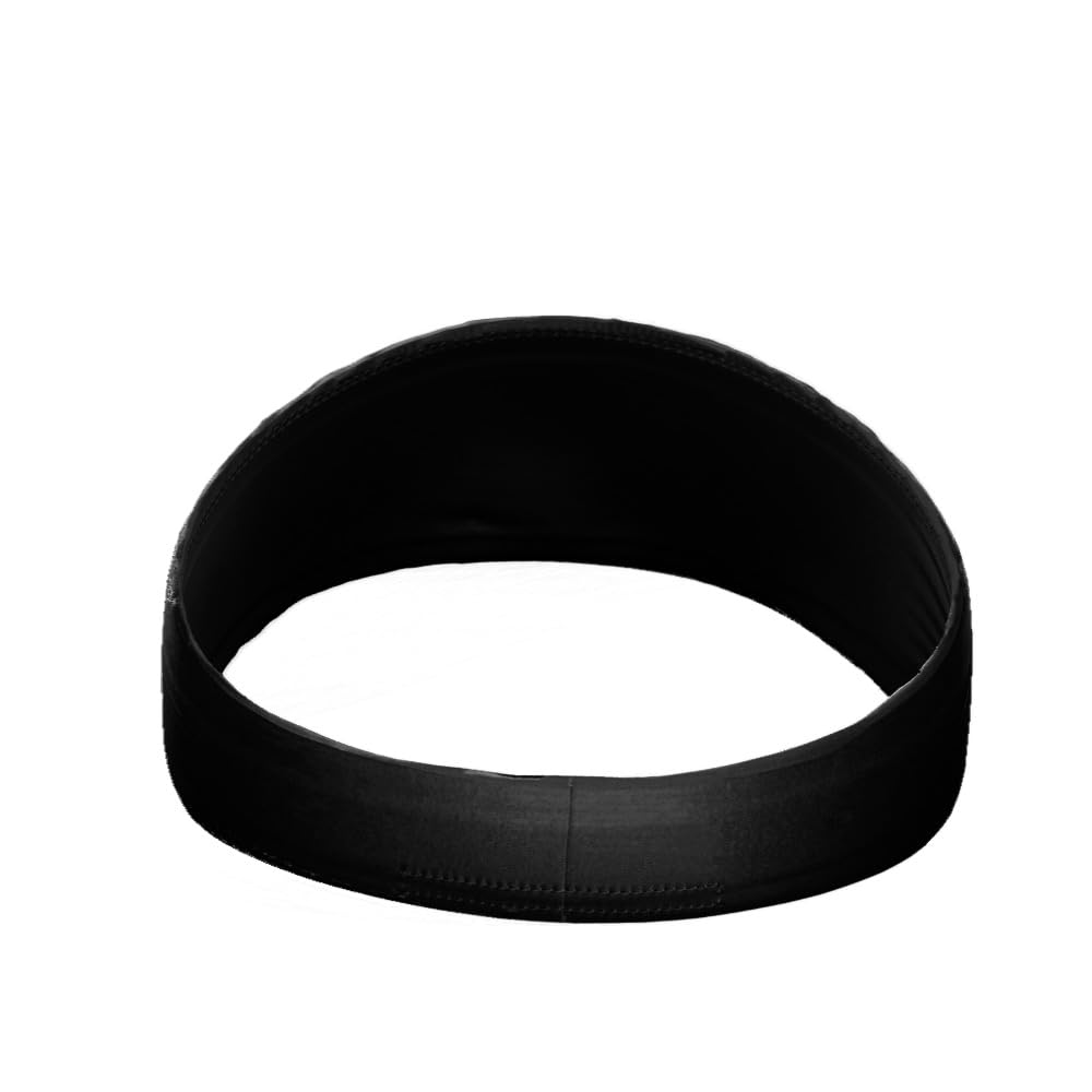 Unisex Headband/Sweatband. Best for Sports, Fitness, Working Out, Yoga. Tapered Design. (Solid Black)
