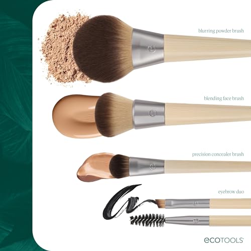 EcoTools Precision Concealer Makeup Brush, For Concealing Under Eyes & Imperfections, Sculpt Skin, Works With Liquid & Cream Makeup, Synthetic Bristles, Cruelty-Free & Vegan, 1 Count