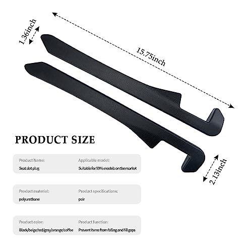 IHOTDER 2PCS Car Seat Gap Filler - Car Seat Gap Filler Organizer for Holding Phone,Key,Purse - Universal Car Gap Filler Fits Car Truck SUV Car Interior Accessories (Black/2PCS)…