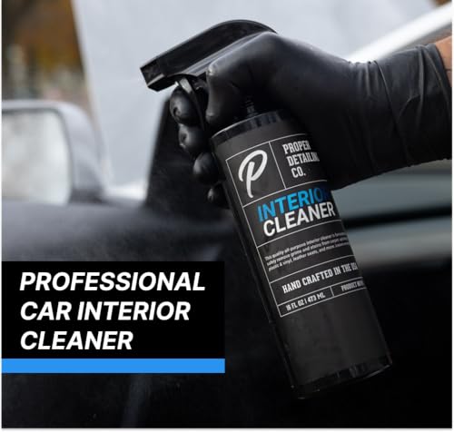 PROPER DETAILING CO. Car Detailing Kit Interior Cleaner, Get Professional Results - Car Interior Cleaning Kit includes 16 oz. interior cleaner, premium boars hair detail brush, and 2 microfiber towels
