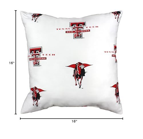 College Covers Single Decorative Pillow Pillow, Square, Texas Tech Red Raiders White