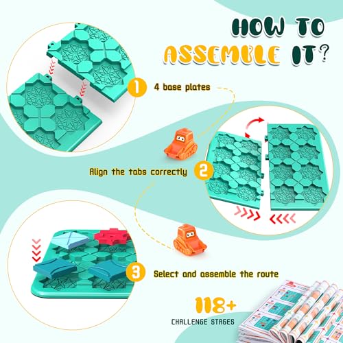 fygurso STEM Board Games,Puzzle Logical Builder Kids Toys,Preschool Montessori Brain Teasers Birthday Gifts for Kids 4-8 Years Old