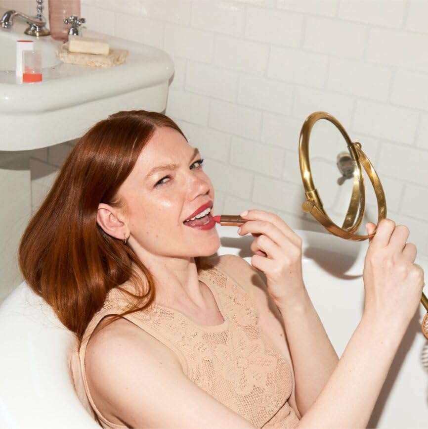 FLOWER Beauty By Drew Barrymore Perfect Pout Moisturizing Lipstick - Soothes Lips + Hydrates - Creamy Lip Tint + Natural Looking Shine + Buildable Color - Cruelty-Free + Vegan (Buttercup)