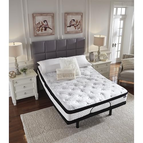 Signature Design by Ashley King Size Chime 12 Inch Medium Firm Hybrid Mattress with Cooling Gel Memory Foam for Pressure Relief