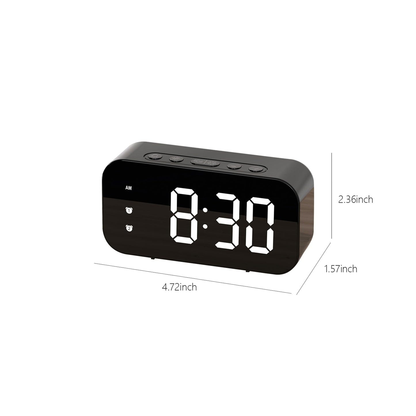 Digital Clock Large Display Luminous Mirror Digital Alarm Clock Led Display Portable Clock for Bedroom Desk Clock Digital with Sound-controlled Tech Gadgets Cool Stuff Gifts for Teenage Boys Men Women