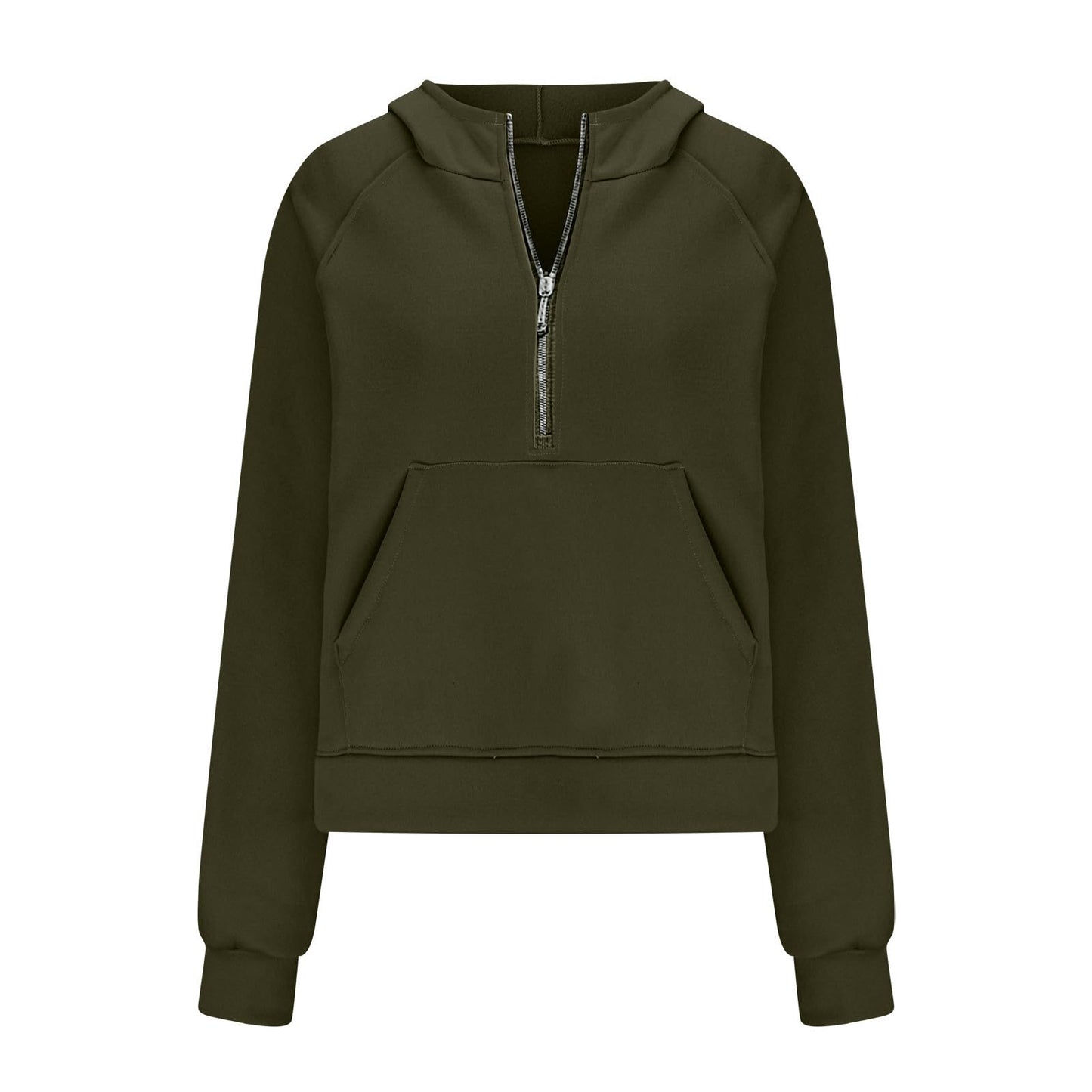 Ceboyel Womens Quarter Zip Sweatshirt 2023 Fleece Oversized Sweaters Cropped Pullover Hoodies Fall Trendy Outfits Clothing Trending Fall Clothes for Women 2023 Green Xl