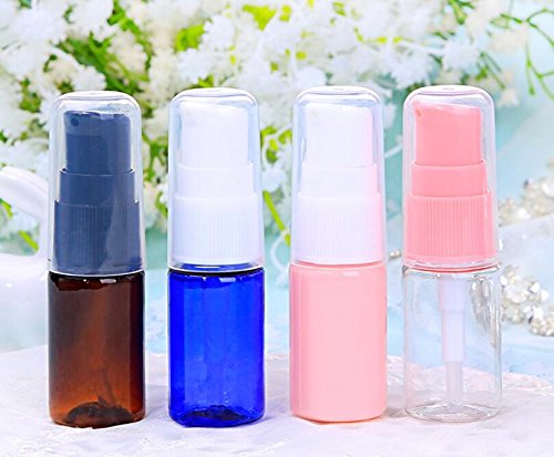 erioctry 10ML Portable Empty Refillable Bottle Cream Shampoo Lotion Treatment Pump Bottle with Cap Travel Bottles Toiletries Liquid Container for Cosmetic Make-up Pack of 6 (Transparent)