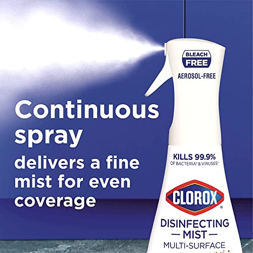 Clorox Cleaning Bundle Disinfecting Mist Lemon and Orange Blossom Scent (1 Spray Bottle & 1 Refill, 16 Fl Oz Each) Disinfecting Wipes (3-Pack, 75ct Each)