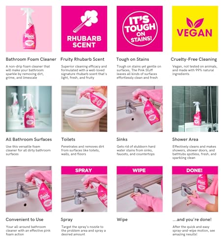 Stardrops - The Pink Stuff - Miracle Bathroom Foam Cleaner 750ml - Baths, Tiles, Soap Scum, Limescale, Streak Free