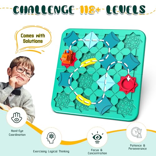 fygurso STEM Board Games,Puzzle Logical Builder Kids Toys,Preschool Montessori Brain Teasers Birthday Gifts for Kids 4-8 Years Old