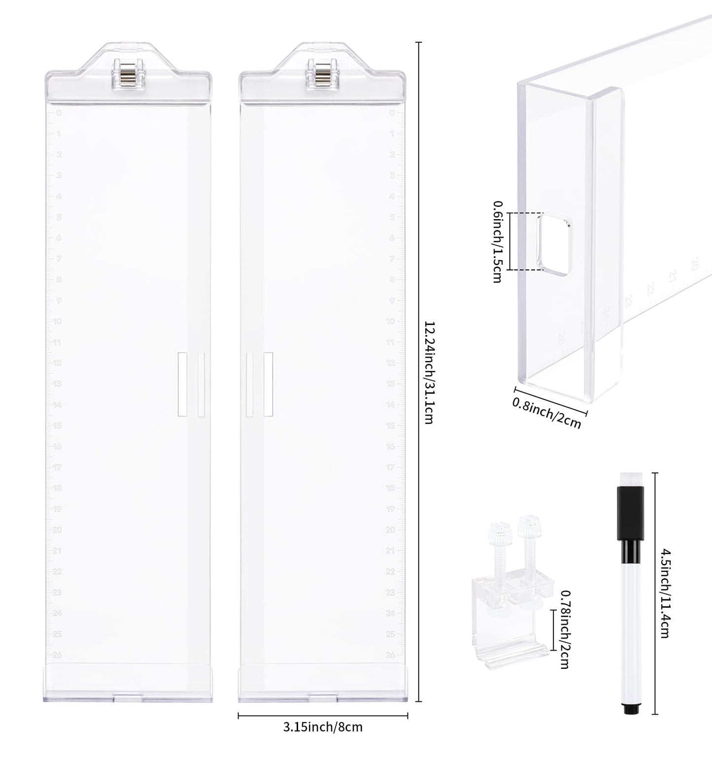 Office Desk Accessories, Acrylic Monitor Memo Boards for Computers, 2PCS (Left & Right) Multifunction Sticky Note Holder for Computer Screen, Home Office Accessories Desktop Message Office Decor