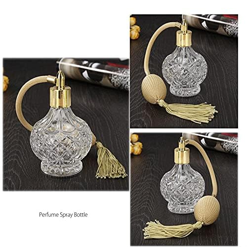 80ml Clear Crystal Vintage Style Perfume Bottle Gold Long Spray Tassels Atomizer Pump Refillable Glass Bottles Makeup Tool
