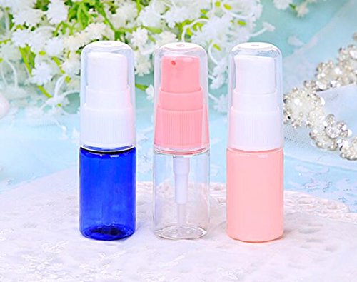 erioctry 10ML Portable Empty Refillable Bottle Cream Shampoo Lotion Treatment Pump Bottle with Cap Travel Bottles Toiletries Liquid Container for Cosmetic Make-up Pack of 6 (Transparent)