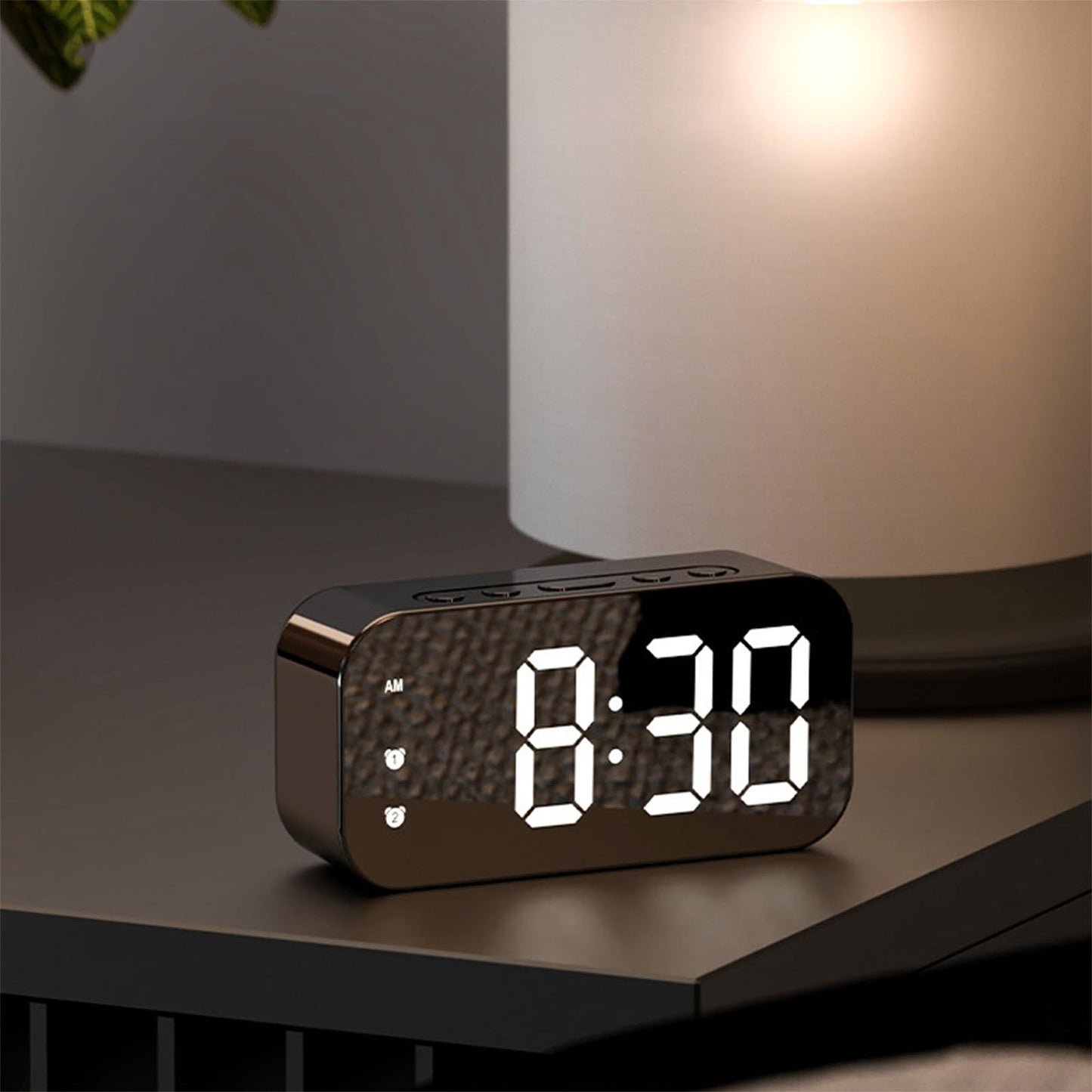 Digital Clock Large Display Luminous Mirror Digital Alarm Clock Led Display Portable Clock for Bedroom Desk Clock Digital with Sound-controlled Tech Gadgets Cool Stuff Gifts for Teenage Boys Men Women