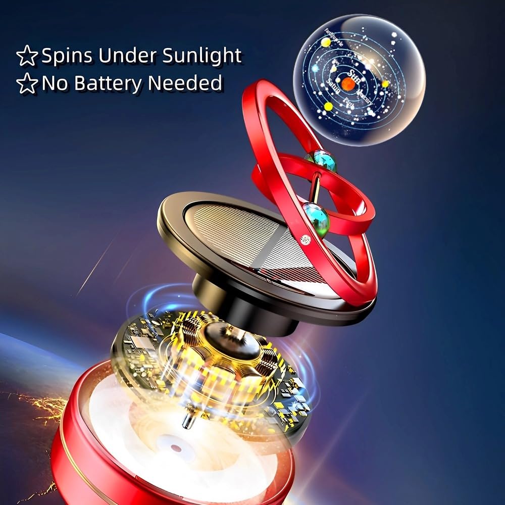 EAONITU Solar System Fidget Spinner, Lucky Car Automotive Dashboard Home Office Decoration, Easter Egg Birthday Gift Exchange, Automatic Sun Powered Aroma Diffuser, Perfume Not Included (Galaxy Black)