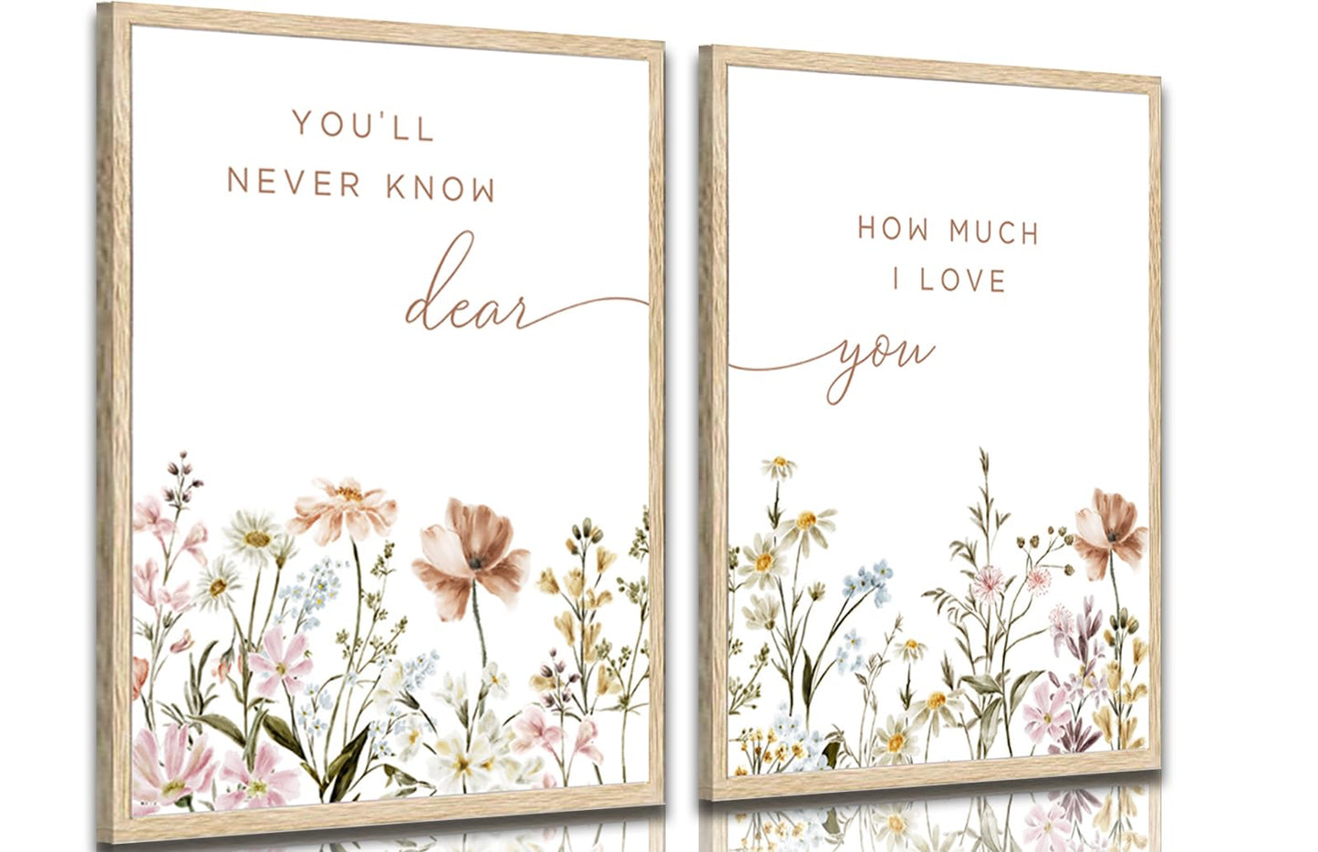 libitea 2 Pcs Wildflower Nursery Wall Art Flower Botanical Sentence Poster Painting Picture Wall Decor Boho Girl Nurseries PrintArtwork for Nursery Baby Room Living Room Bedroom Home Decoration