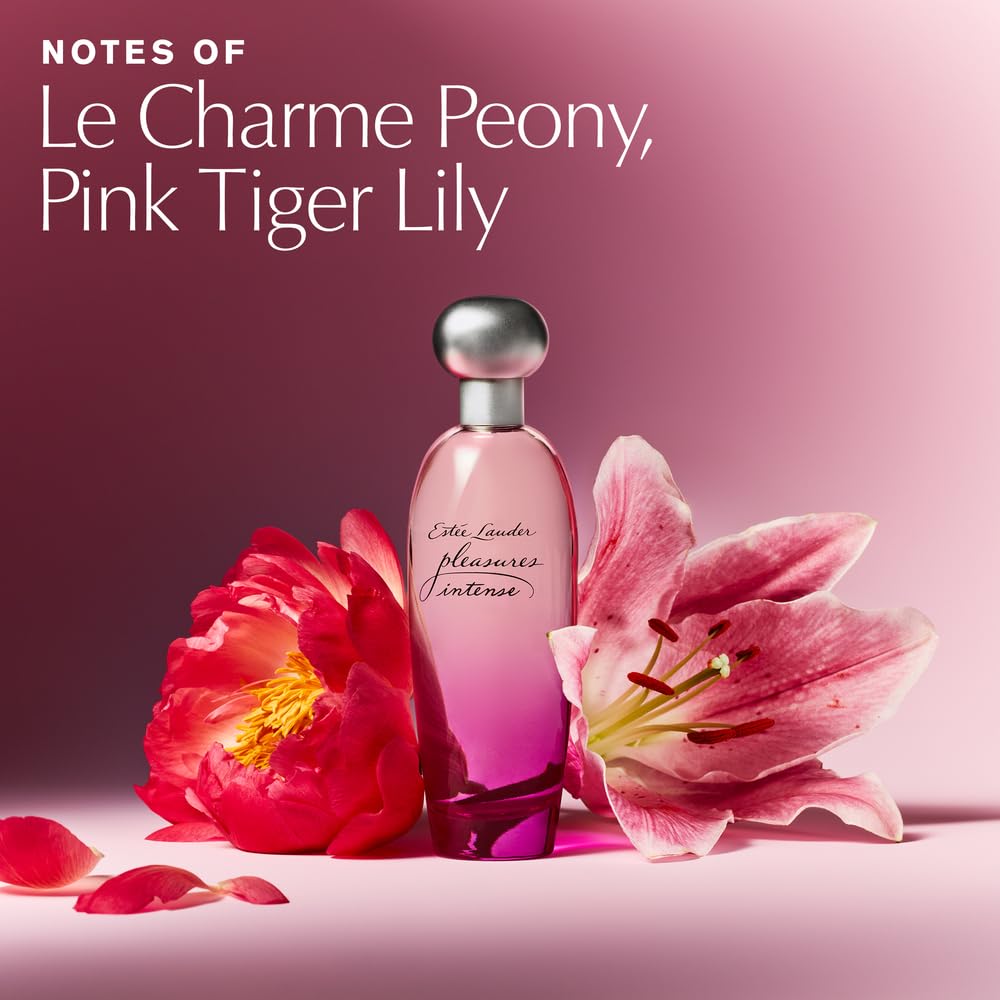 Estée Lauder Pleasures Intense Eau de Parfum Spray with Notes of Peony, Pink Tiger Lily & Jasmine | Women's Perfume, 3.4 Fl Oz