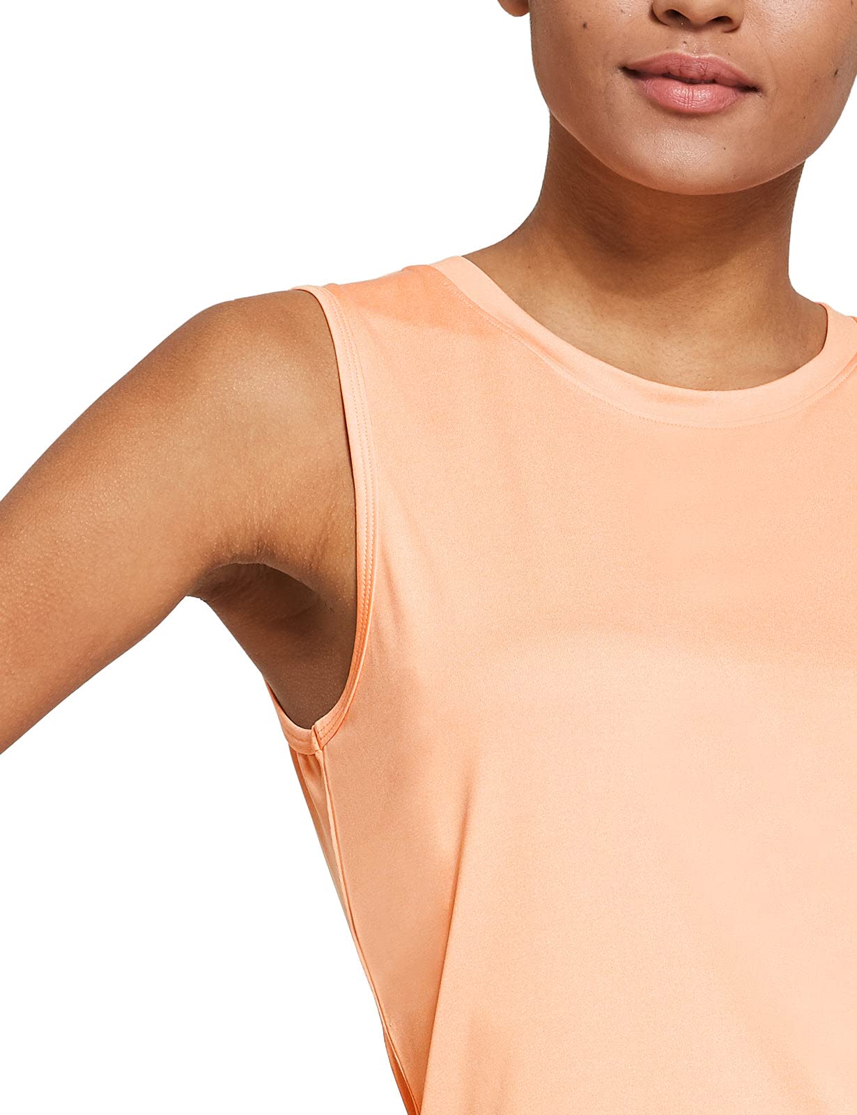 baleaf Women's Sleeveless Workout Shirts Exercise Running Tank Tops Athletic Yoga Tops Orange Size L