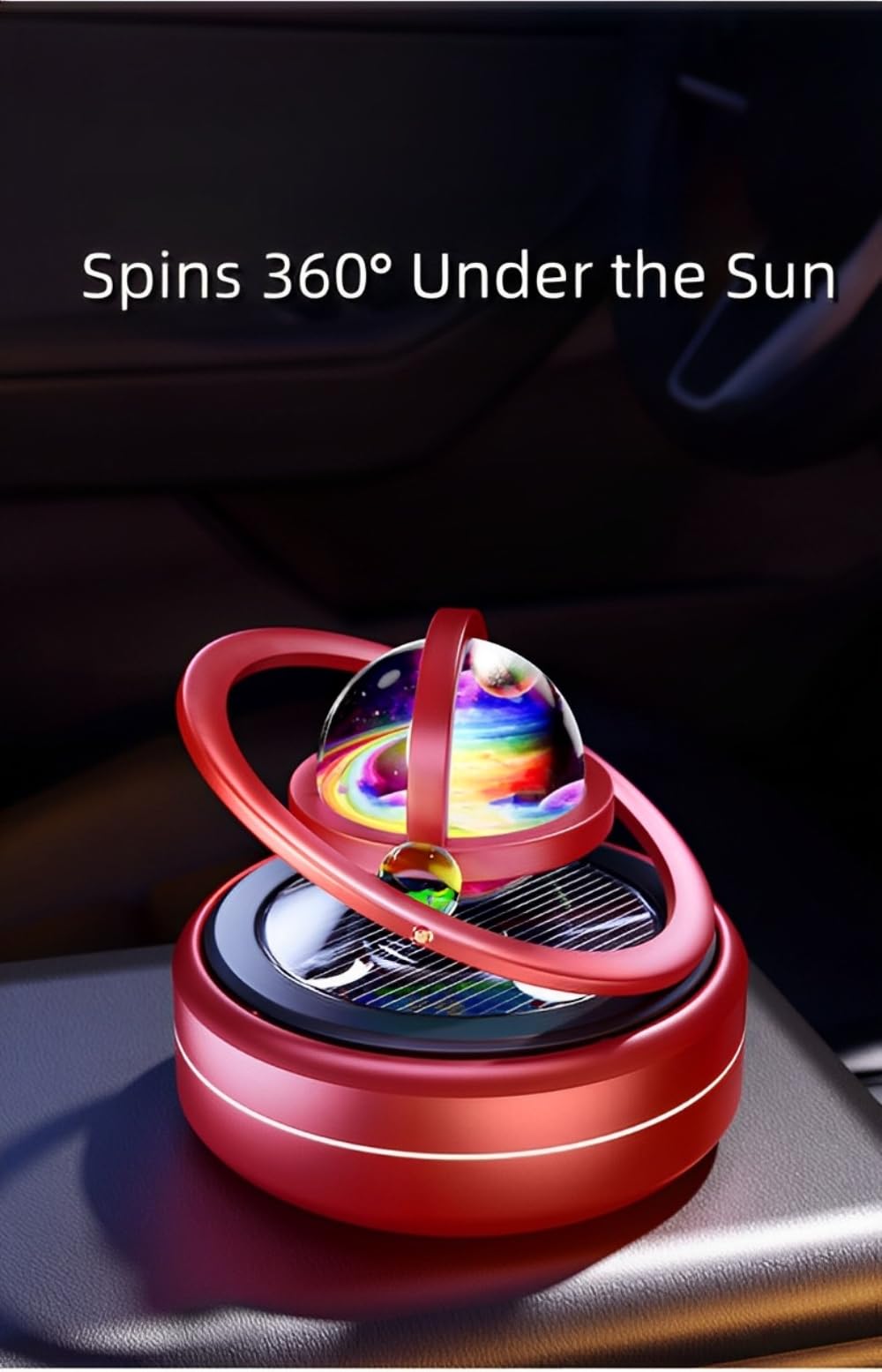EAONITU Solar System Fidget Spinner, Lucky Car Automotive Dashboard Home Office Decoration, Easter Egg Birthday Gift Exchange, Automatic Sun Powered Aroma Diffuser, Perfume Not Included (Galaxy Black)