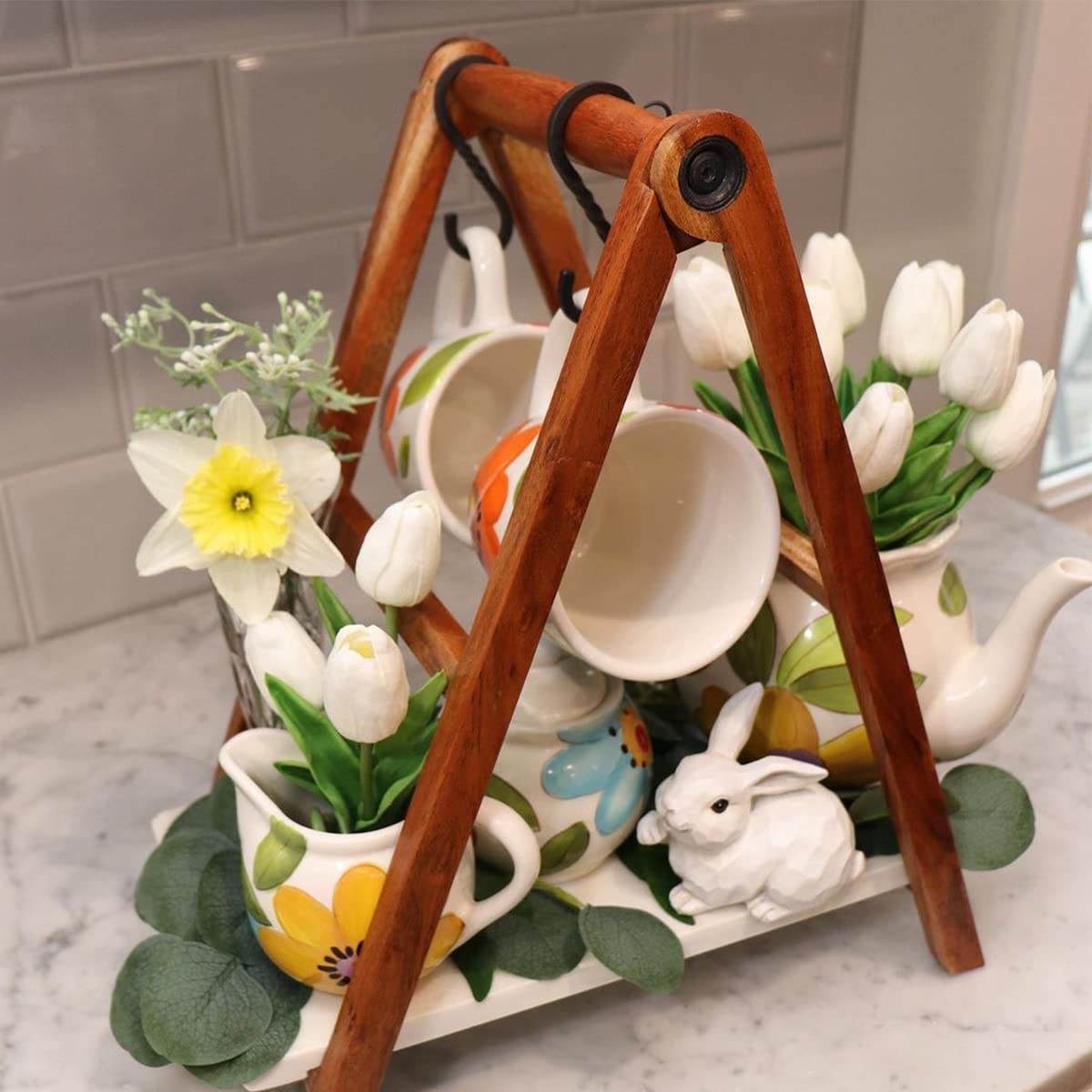 Beferr White Tulips Artificial Flowers 18Pcs Faux Silk Tulip Real Touch Tulip Fake Flowers Bouquets Arrangements for Easter Spring Flowers Valentine’s Day Mother's Day Flower Gifts Home Table Decor