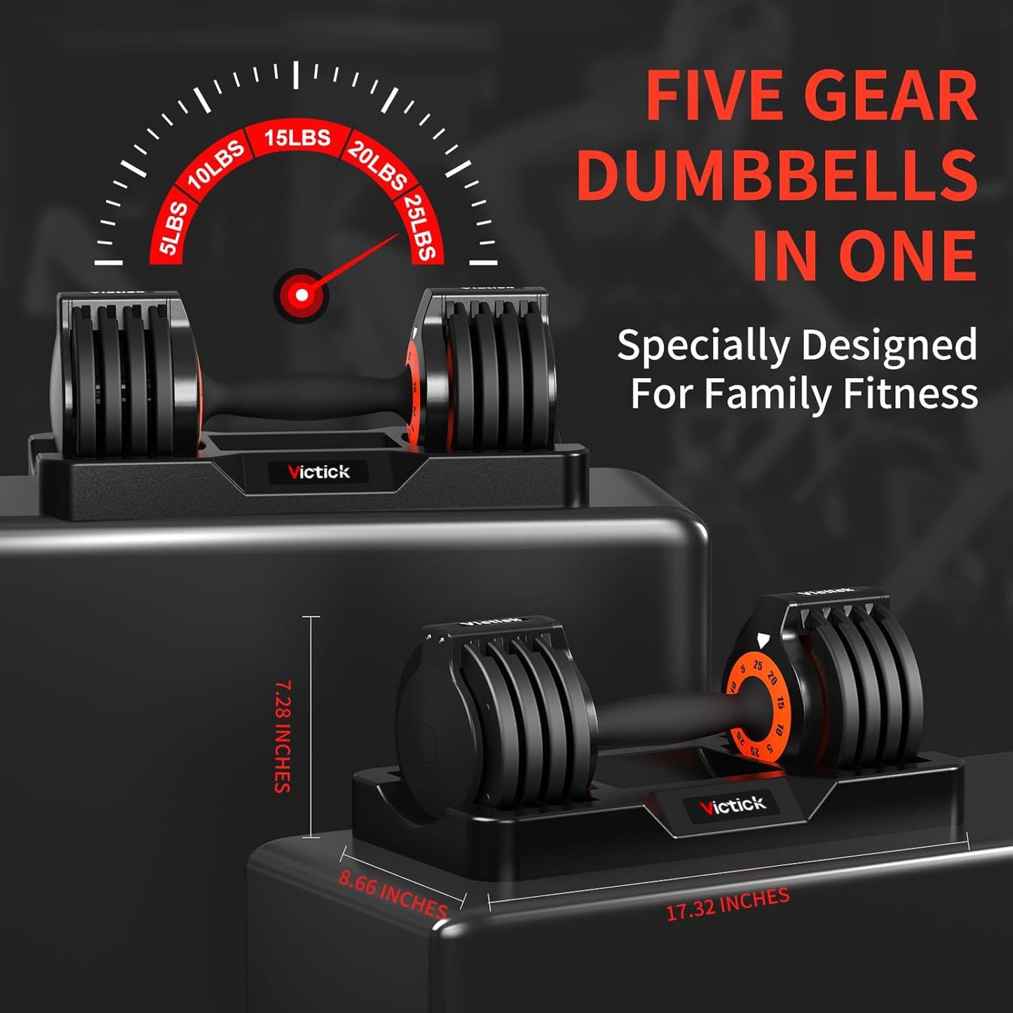 Adjustable Dumbbells - 25lb Pair for Exercise Hand Weights with Rust-Inhibitive Anti-Slip Handles Home Gym Weight Solid Dumbbells for Home Workout Space-Saving Design 2 PACK-25LB