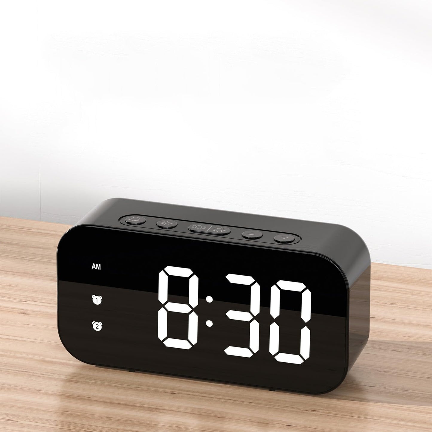 Digital Clock Large Display Luminous Mirror Digital Alarm Clock Led Display Portable Clock for Bedroom Desk Clock Digital with Sound-controlled Tech Gadgets Cool Stuff Gifts for Teenage Boys Men Women