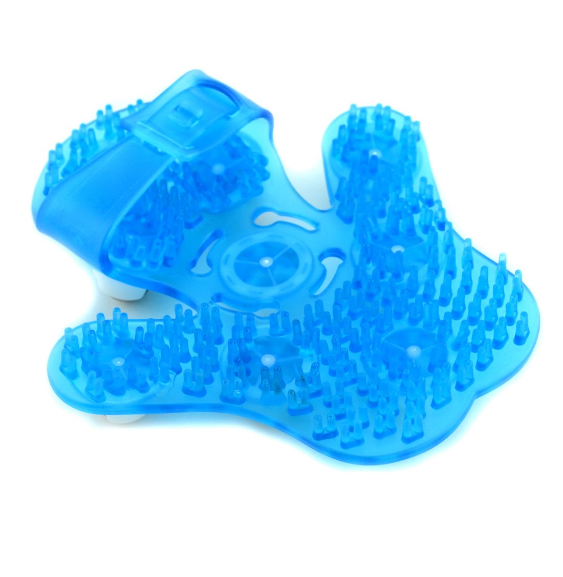 SAMYO Palm Shaped Massage Glove Body Massager with 9 360-degree-roller Metal Roller Ball Beauty Body Care (Blue)