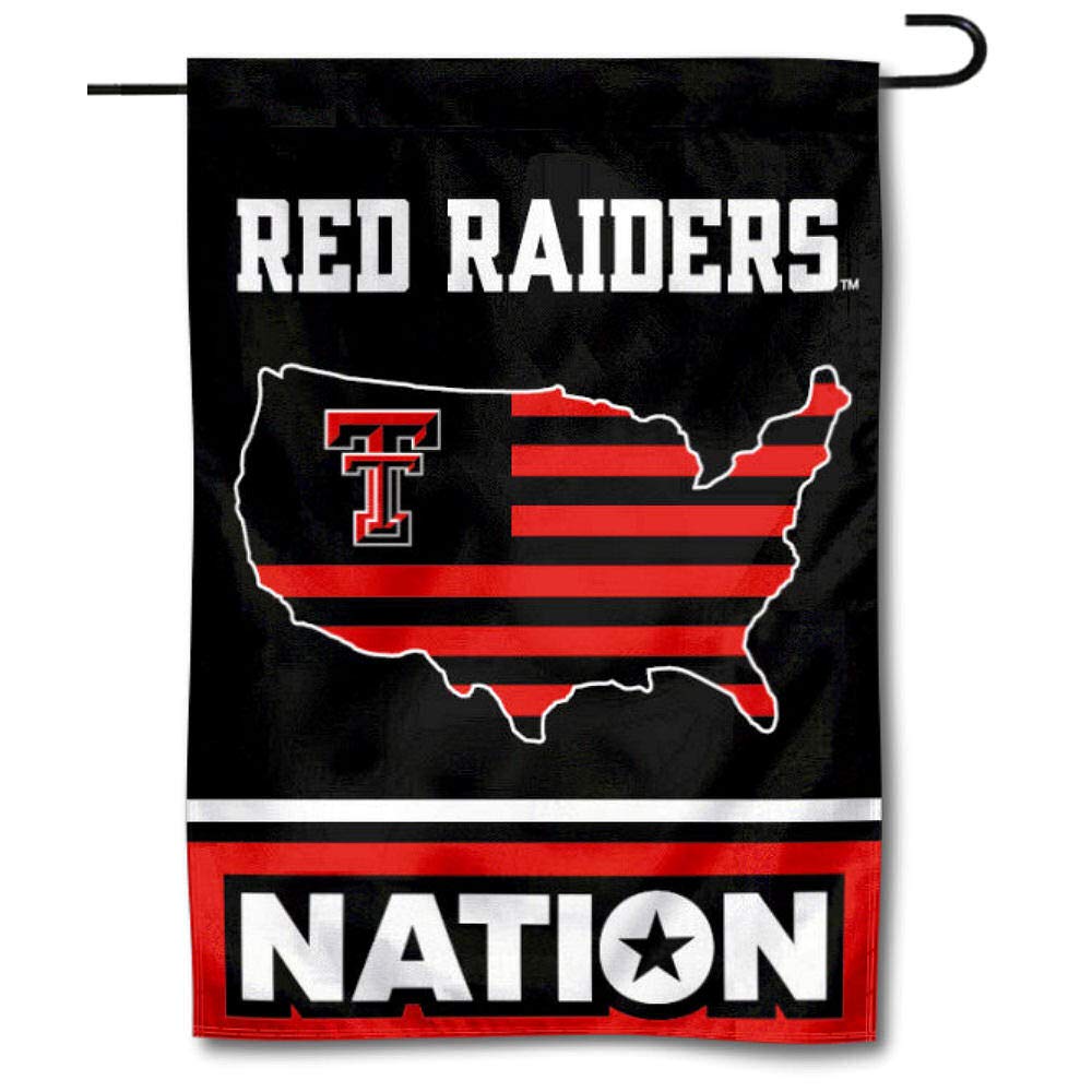 College Flags & Banners Co. Texas Tech Red Raiders Garden Flag with USA Stars and Stripes