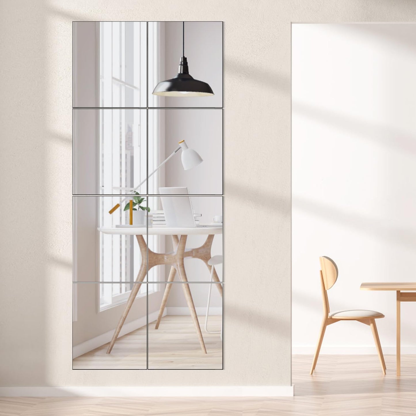 VASUHOME Home Gym Mirrors 12 Inch x 12PCS, HD Glass Wall Mounted Mirror Tiles for Home Gym, Bedroom, Living Room, Door, Closet