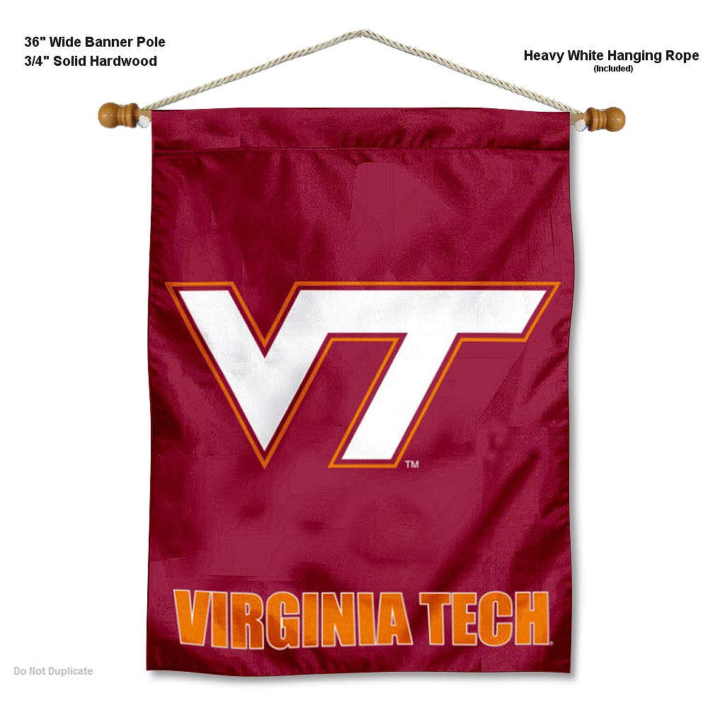 College Flags & Banners Co. Virginia Tech Hokies VT Banner with Hanging Pole