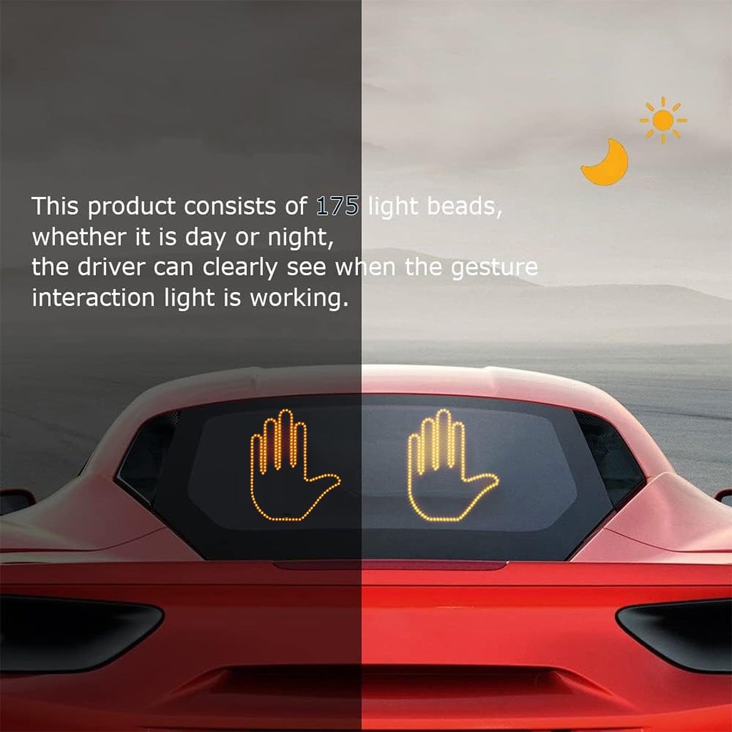 Finger Gesture Light, Funny Led Hand Sign with Remote, Glowgesture for Car Truck - Ideal Gifted Car Accessories, Truck Accessories (FGL-240Z)