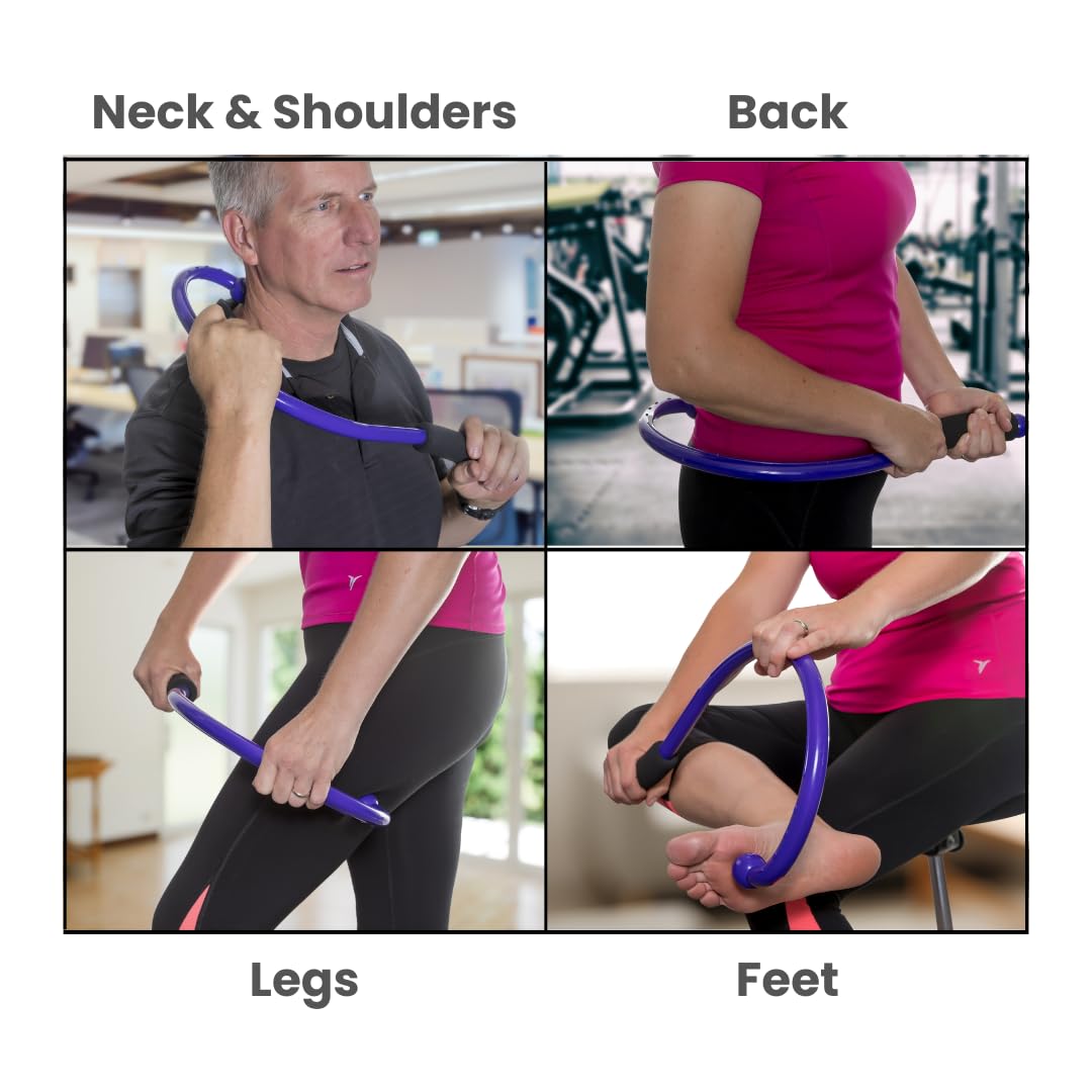 Q-Flex Massage Tool - Self-Massage Stick - Trigger Point Therapy, Muscle Care, Relaxation - Easy-to-Use Massager for Home & Travel - Seen On Shark Tank - Back, Neck, Shoulders, Feet - Great Gift Idea