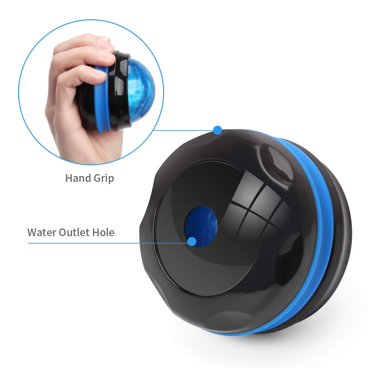 Coolrunner Massage Ball, Manual Roller Massager, 2-Pack Handheld Self Massage Therapy and Relax Full Body Tools for Sore Muscles, Shoulders, Neck, Arms, Legs, Back, Foot, Body(Blue&Purple)