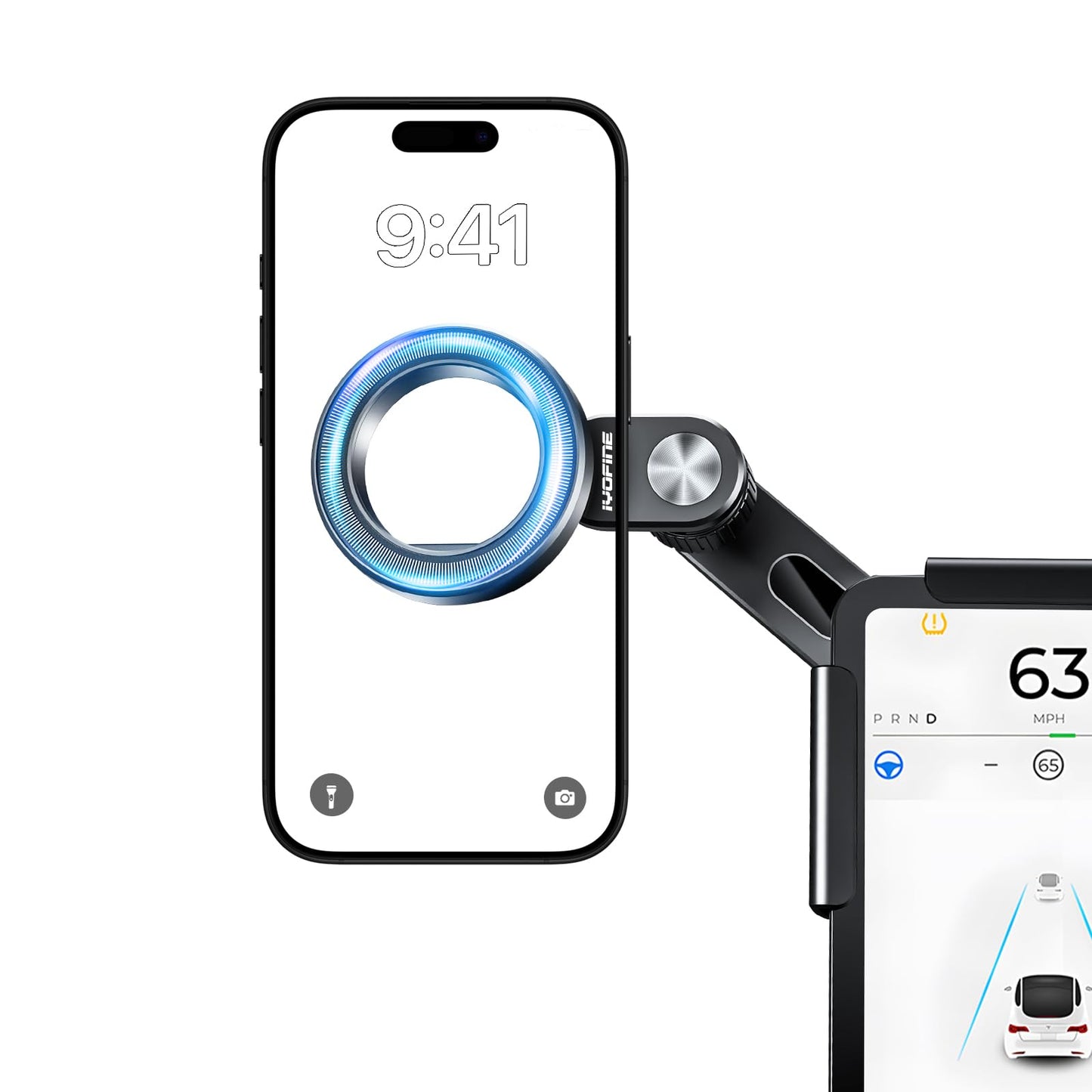 IYOFINE Tesla Phone Mount for tesla model y accessories 2025, No Glue Required, for MagSafe Magnetic Car Dash Phone Holder for Tesla Model 3/Y/S/X/Cybertruck Accessories (for Model 3/Y/S/X/Cybertruck)