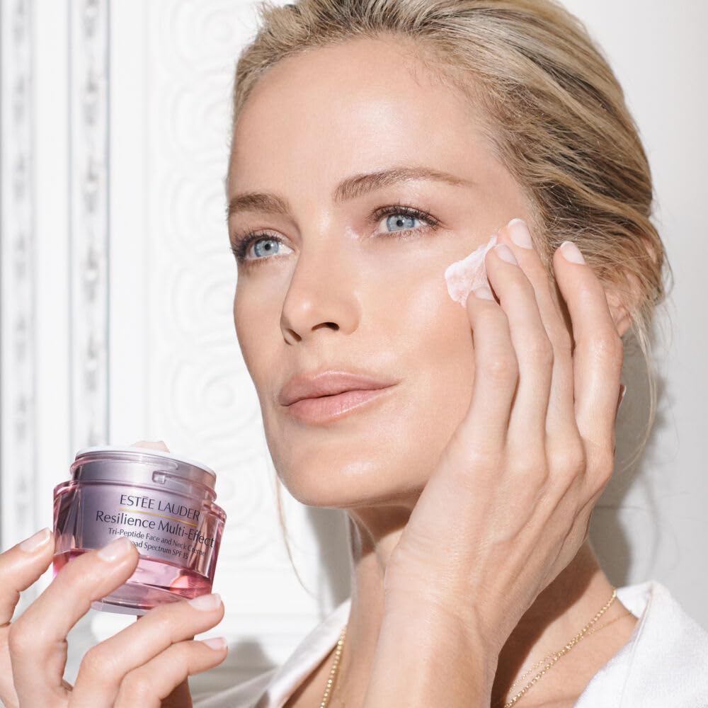 Estée Lauder Resilience Multi-Effect Tri-Peptide Face and Neck Cream Moisturizer SPF 15 for Normal/Combination Skin, 2.5 Ounce