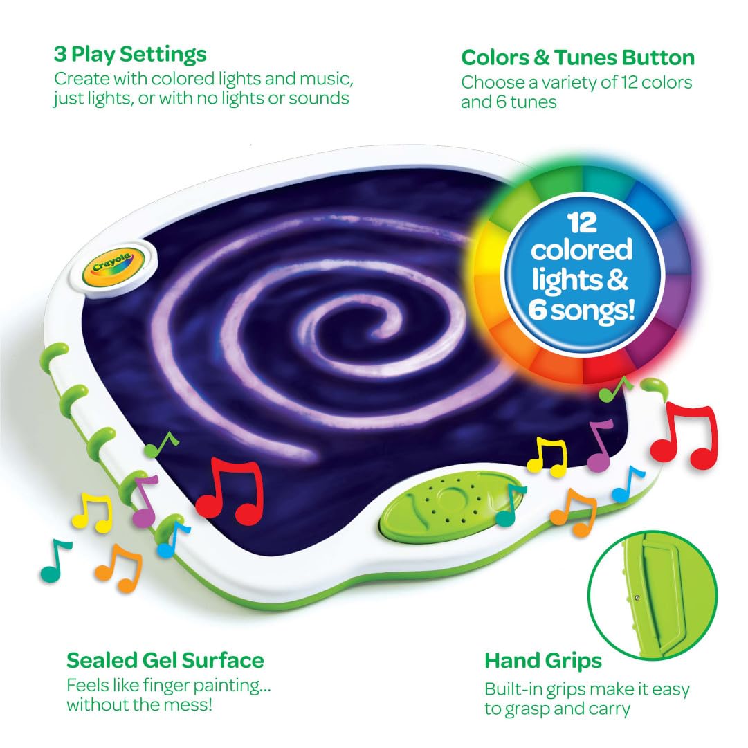 Crayola Toddler Touch Lights, Musical Sensory Toys for Toddlers, Light Up Drawing Pad, Mess Free Painting, Travel Activity, Gift for Toddlers, 2+
