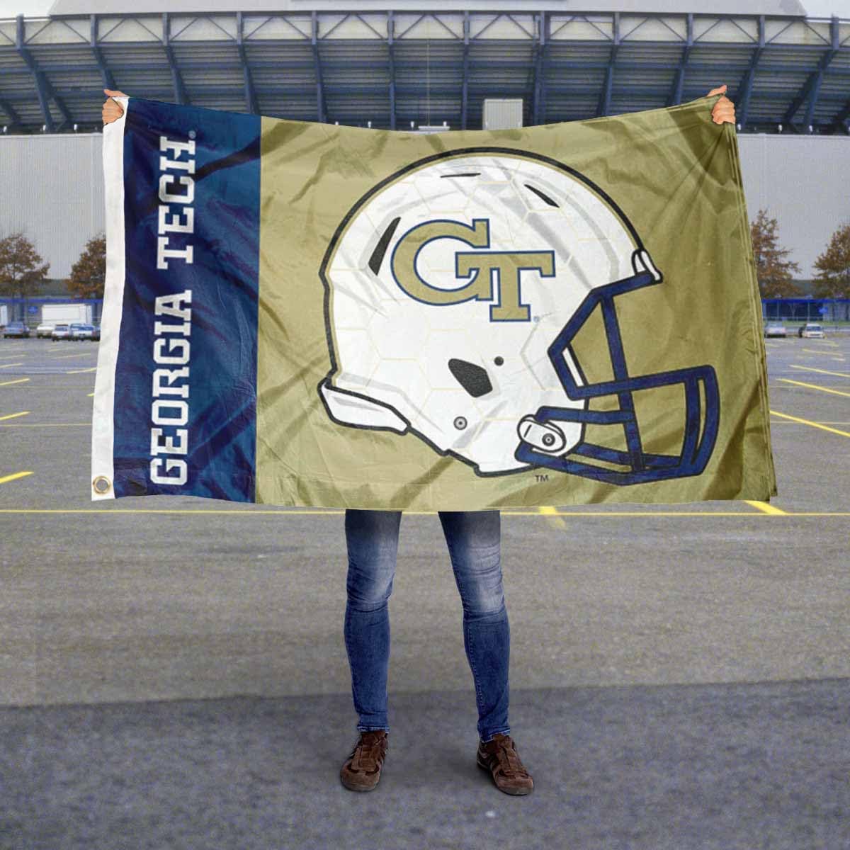 College Flags & Banners Co. Georgia Tech Yellow Jackets Football Helmet Flag