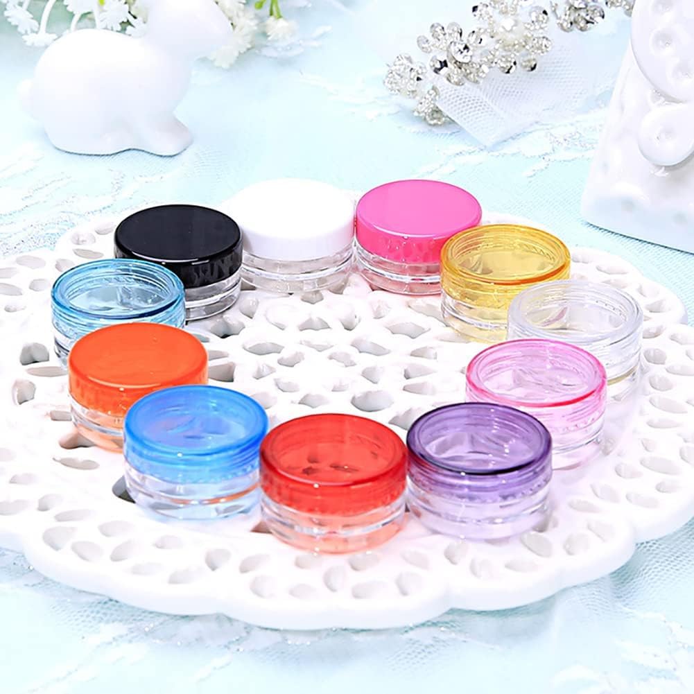 10 Pcs Multicolour Plastic Face Cream Jars Mini Lotion Containers Small Toiletries Pots Empty Refillable Makeup Container Travel Portable Cosmetic Jars for Beauty Products Refillable Containers