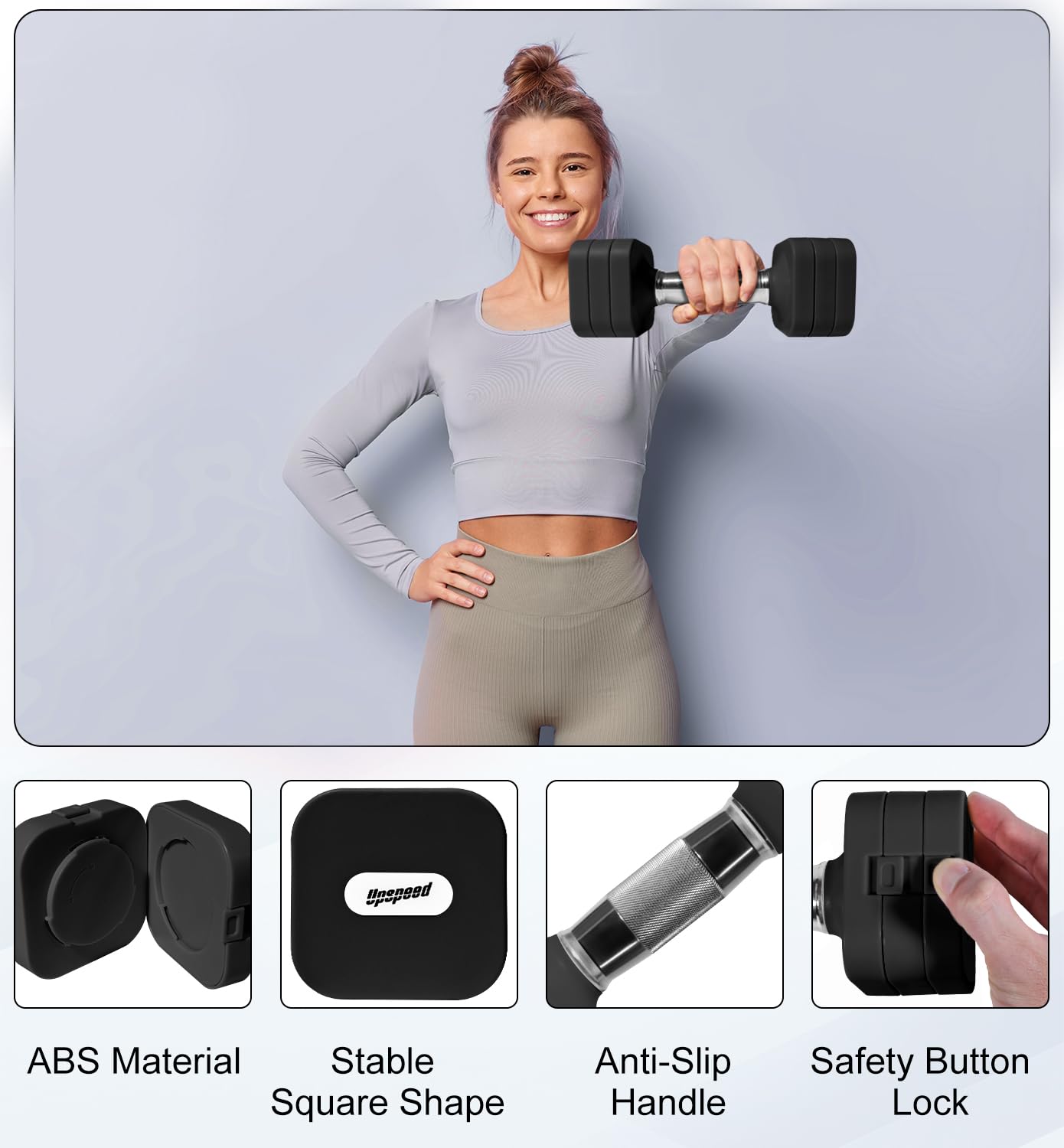 20LBS Adjustable Dumbbell Set, 4 in 1 Free Weights Dumbbells Set for Women Men Hand Weights Sets Adjust Dumbbell Weight Sets for Home Gym Exercise Workout Strength Training Equipments, Black