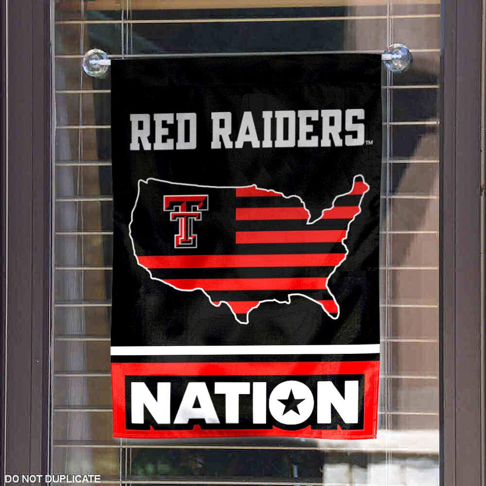 College Flags & Banners Co. Texas Tech Red Raiders Garden Flag with USA Stars and Stripes