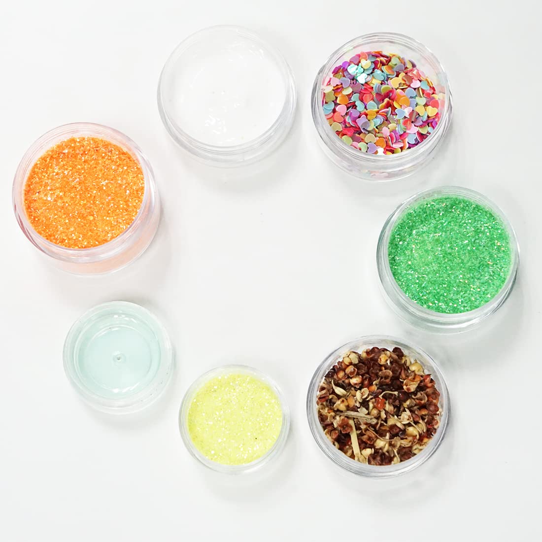 ZEJIA 5 Gram Sample Containers with Lids, Mini Makeup Containers, Empty Plastic Travel Cosmetic Containers with Labels(50 Count, Clear Lid)