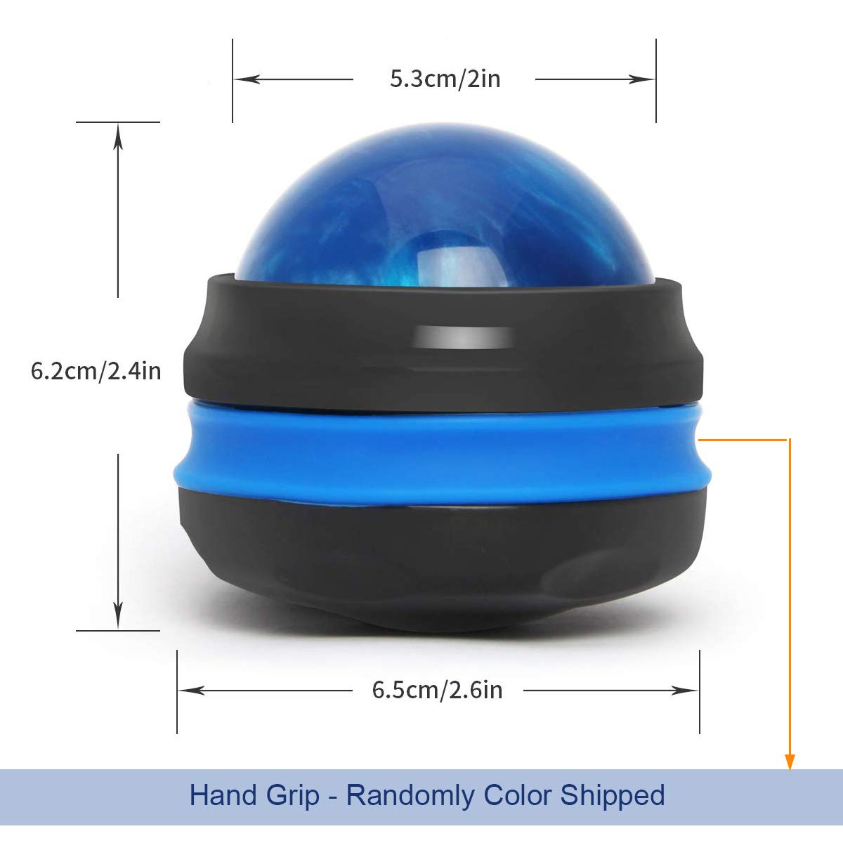 Coolrunner Massage Ball, Manual Roller Massager, 2-Pack Handheld Self Massage Therapy and Relax Full Body Tools for Sore Muscles, Shoulders, Neck, Arms, Legs, Back, Foot, Body(Blue&Purple)